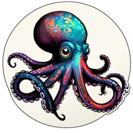 3 Pcs Cute Octopus Stickers 3in, Gifts for Water Bottles,Octopus Vinyls Stickers Decal Waterproof Bottles, Sticker for Kids Teen Laptop, Luggage Skateboard Water Bottle,Phone.(Octopus 7)