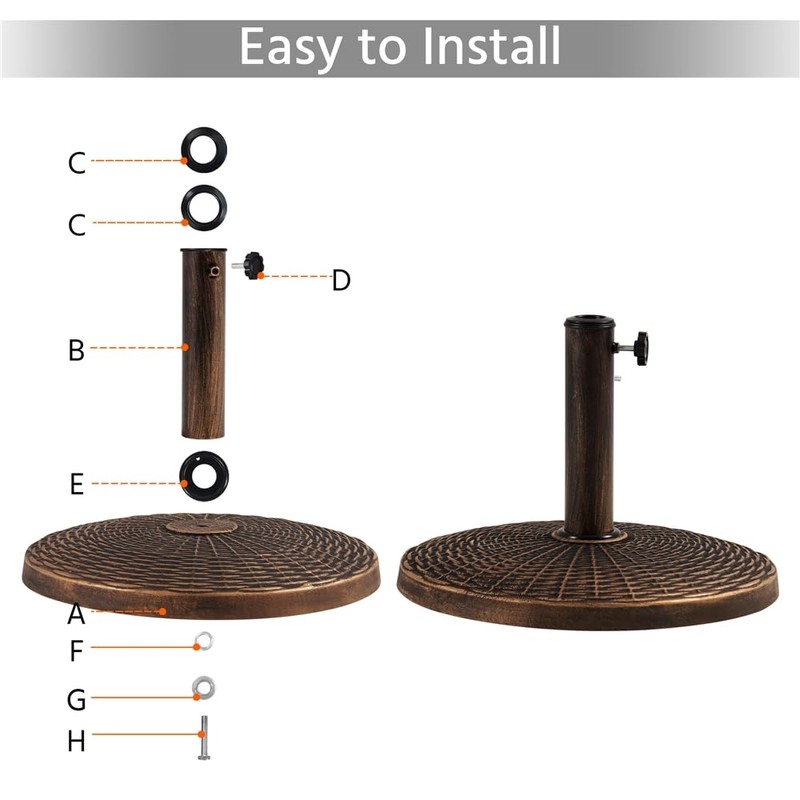 Yaheetech Outdoor Umbrella with Stand, 7.5 Ft Patio Umbrella with