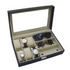 CircleCrystal Leather Watch & Sunglass Organizer Box, Watch Case Eyeglass