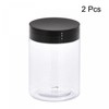 sourcing map Round Plastic Jars with Black Screw Top Lid,