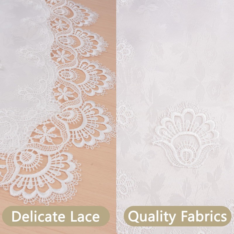 URROMA Vintage Lace Doily, 40cm*90cm White Table Cover with Lace