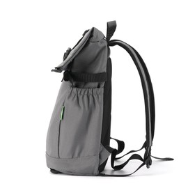 ECO CHIC Waterproof Recycled Canvas Roll Top Backpack (Carbon)