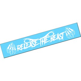 RELEASE THE BEAST 22" x 4" Vinyl Decal Sticker Vertical Windshield Turbo Boost Diesel Truck Lifted JDM Car