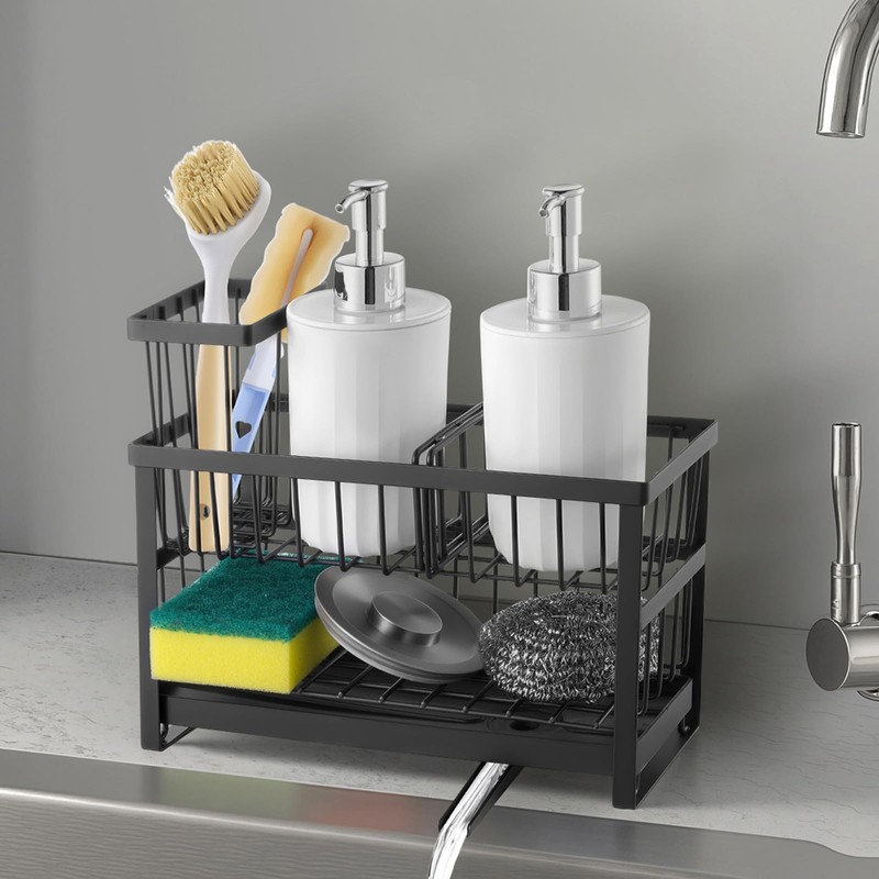 VEVOR Kitchen Sink Caddy Organizer, 2 Tier Sponge Holder for