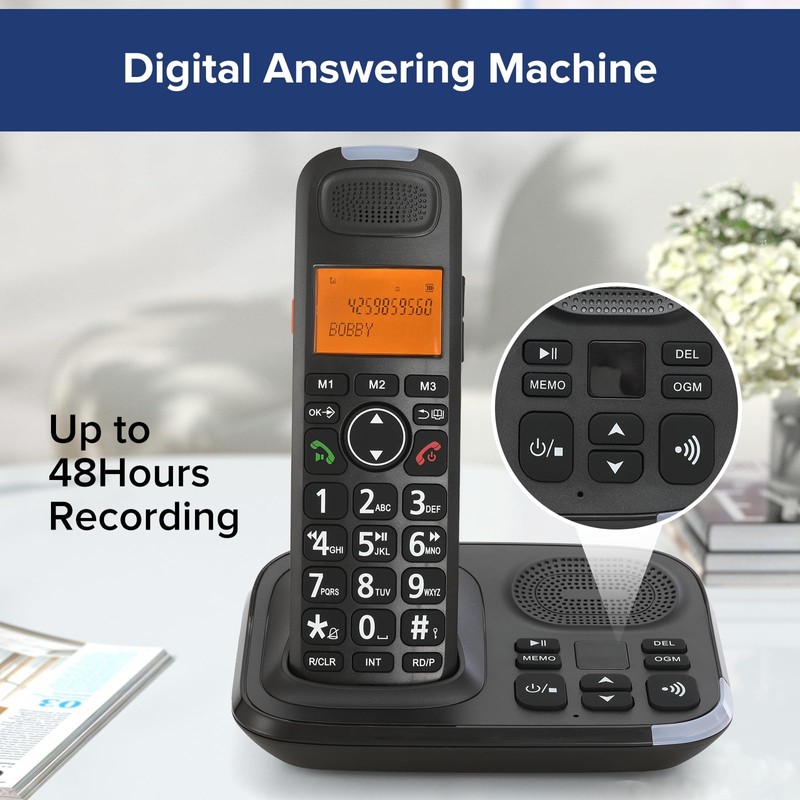 ORNIN D1015 DECT 6.0 Expandable Cordless Phone System with Answering