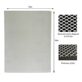 304 Stainless Steel Wire Mesh Screen, 2-Pack expanded Metal Sheet 16"X12",Diamond Pattern, Wall, Fireplace Flue, Vent Screens, DIY Project,Animal cage net,Wire Metal Mesh Screen,Metal Grate,Wire Mesh