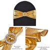 SweetEasy 10pcs Metallic Golden Spandex Chair Sash, Stretchable Elastic Bands