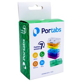 Mebix TRD Pastillero Semanal en Español - Caja Organizadora con 4 Tomas por Día para Desayuno, Comida, Cena y Noche caja organizadora- Sistema Braille para Personas con Discapacidad Visual