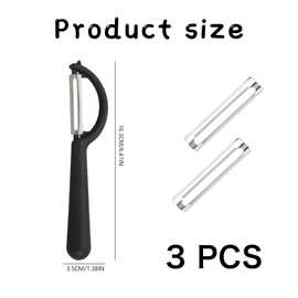 P-Schäler Tupper Set,Sparschäler Linkshänder mit 2 Ersatzklingen,Kartoffelschäler für Spargelschäler Gemüse,Gemüseschäler für Tupperware Ersatzklinge,Schälmesser Ersatzteile,Universalschäler Schwarz