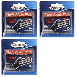 Personna Twin Pivot Plus Cartridges With Lubricating Strip 10 Ea (pack of 3)