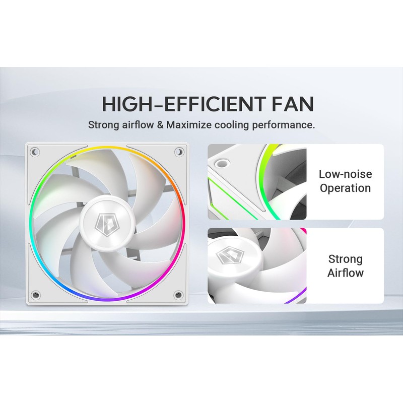 ID-COOLING AF-127-W-TRIO 120mm Case Fan ARGB FDB Bearing PC Fan