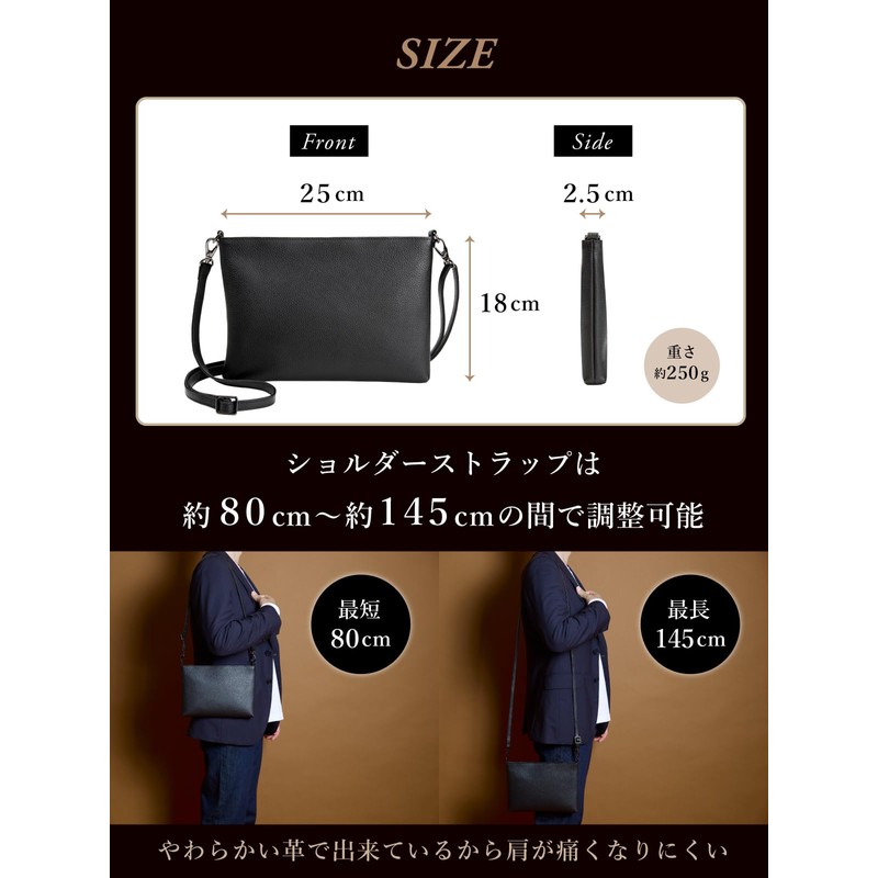 [DIALQUAL] Sacoche Men's Genuine Leather Clutch Bag, Shoulder Bag, Wedding