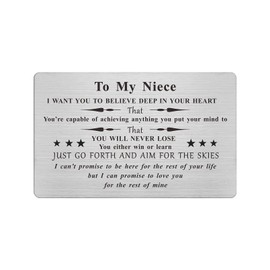 FALOGIJE Niece Card Gifts from Aunt Uncle, I Promise to Love You for The Rest of My Life - Permanent Engraved Wallet Cards