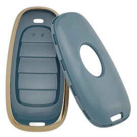 REPROTECTING TPU Key Fob Cover Compatible with 7 Buttons 2019-2023 Hyundai Sonata Nexo 2022 Hyundai Tucson 2022-2023 Palisade Santa Fe (Green/Grey)