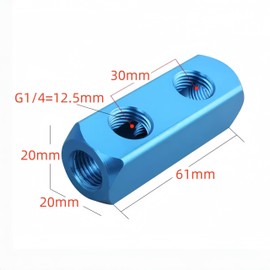 NACX 2 Way 5 Port G1/4 Ports Pneumatic Manifold Air Distribution, 4Pcs