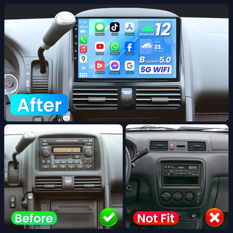 4 Core 32G Car Radio for Honda CRV 2002-2006: 1280
