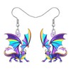 DUOWEI Acrylic Fantasy Dragon Dangle Earrings Cute Dinosaur Dino Creative