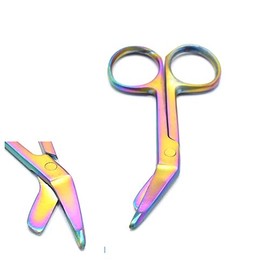 Multi Rainbow Color Titanium Coated Lister Bandage Scissors 3.5" (8.9cm), Premium Grade
