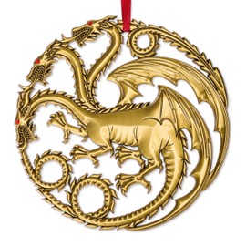Papyrus Game of Thrones Christmas Ornament with Blank Card (Targaryen Sigil)