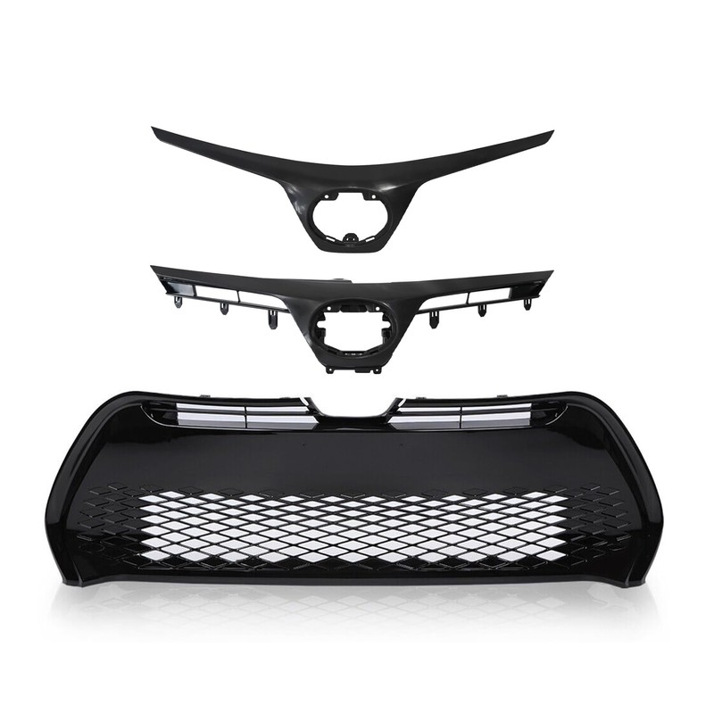 YLT AUTO Front Upper Lower Bumper Grille Set Compatible with
