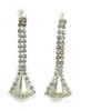 Teardrop Faux Pearl, Clear Simulated Rhinestone Post Earrings