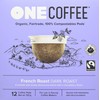OneCoffee Organic French Roast 12 Count Single Serve Coffee 100%