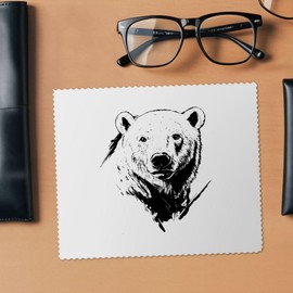 2 x 'Polar Bear Portrait' Microfibre Lens/Glasses Cleaning Cloths (LC00031624)