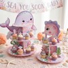 GRULLIN Pink Under the Sea Cupcake Stands, Ocean Baby Shower