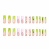 BABALAL Press on Nails Long Square Fake Nails Green French