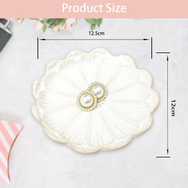 Bliceon Ceramic Trinket Dish and Ring Holder - Decorative Jewelry Tray for Rings, Keys and Small Items - Gift for Women, Mothers, Weddings, Bridal Showers and Birthdays - White