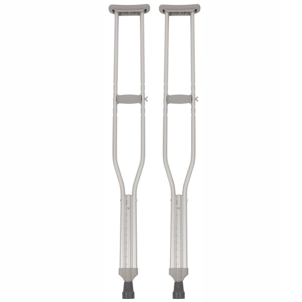 PCP Aluminum Crutches, Push Button Adjustable Height, Lightweight, 1 Pair, Adult Tall Size (5'10" to 6'6")