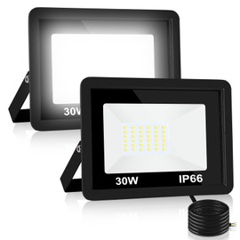 30W LED Flood Light Outdoor, 2700lm LED Work Light,Floodlight Fixture IP66 Waterproof, 6500K Daylight White Super Bright Security Light for Yard Garden Stadium Garage Playground