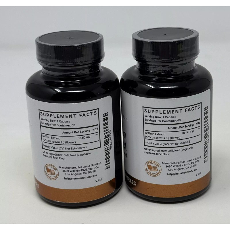 Luma Nutrition 2 Pack LumaNutrition Saffron Extract Capsules. Premium Saffron