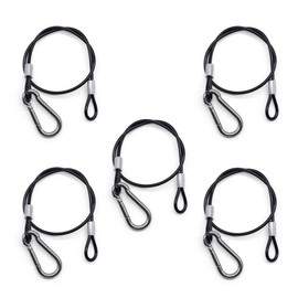 5 Pcs Wire with Carabiner Hook for Bird Feeder 17.5 inch, Outdoor Waterproof Stainless Steel Cable with Carabiner Clip Hanging Chain Rope for Bird Feeders Birdhouses Tree Planter Lanterns Decorations