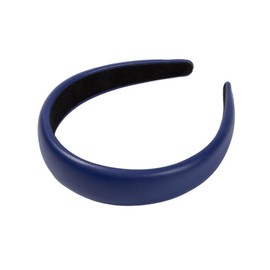 MAFELOE Fashion Wide Headband, Padded Hair Band for Women Ladies- PU Leather Navy Blue