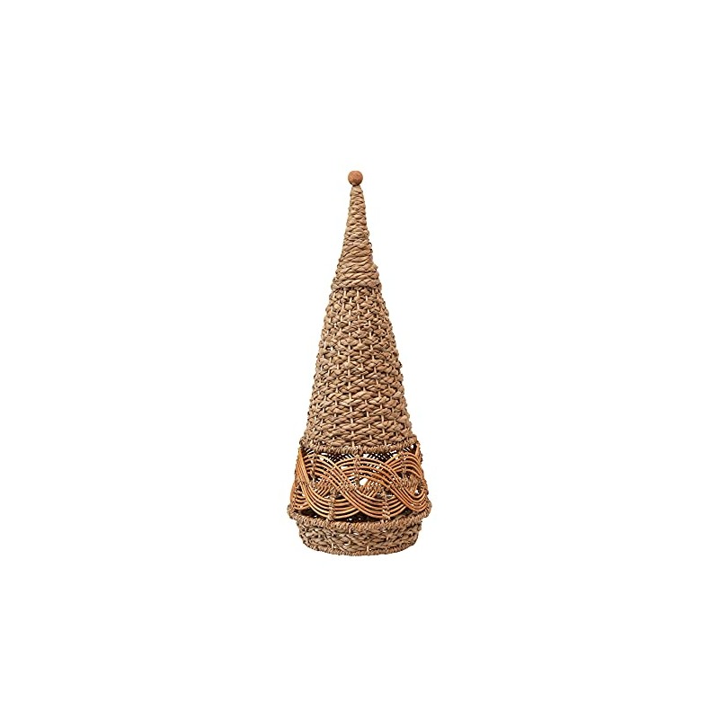 Creative Co-Op Hand-Woven Wicker Cone, Natural Decorative Tree