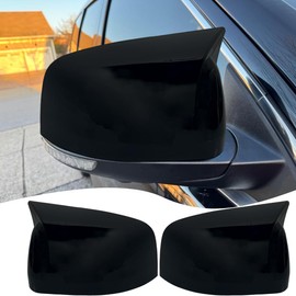 MUXEE Side Mirror Covers,for Jeep Grand Cherokee 2011-2022 and 2011-2025 Dodge Durango，Turn Signal housing Cover Accessories - Bright Black