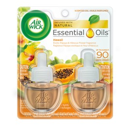 Air Wick Scented Oil Twin Refill Hawaii Exotic Papaya & Hibiscus Flower (2X.67) Oz. (Pack of 7)