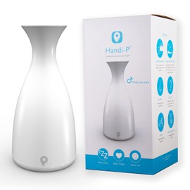 Handi-P Portable Non Spill Urine Bottle for Men, Discreet Hygienic Hand-Held Urinal Designed with Spill-Proof Urinary Chamber. Glow in The Dark Band, Perfect for Elderly, Traveling & Camping, 1400ml