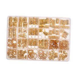 VICASKY 290Pcs Electroplated Hair Charms Beads Unique Dreadlock Accessories for Women DIY Hair Decorations for Braids
