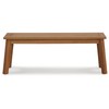 Benjara BM296581 47 in. Natural Acacia Wood Rectangular Bench Brown