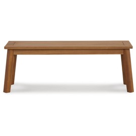 Benjara BM296581 47 in. Natural Acacia Wood Rectangular Bench Brown