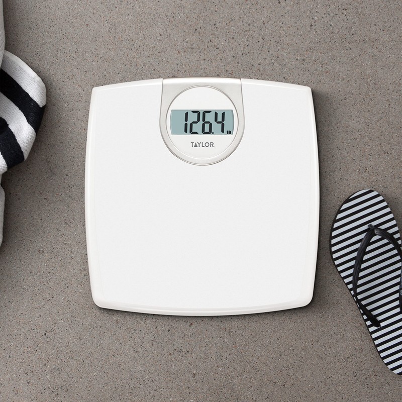 Taylor Digital 1.2-Inch LCD Bathroom Scale, 330 Lb Capacity, White