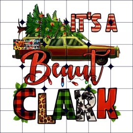 Handmade Sublimation Print Christmas Clark Ready to Press Heat Transfer