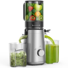 Juicer Machines, 5.8" Wide Feed Chute Cold Press Juicer for Whole Vegetables & Fruits, High Juice Yield, BPA Free (Slivery)