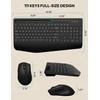 Wireless Keyboard and Mouse, Wrist Rest, Phone Holder, Batteries Included,