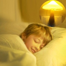 ESUPPORT Mushroom-Shaped Energy Saving Sensor LED Night Light with Plug Yellow(Average life expectancy 50000h)