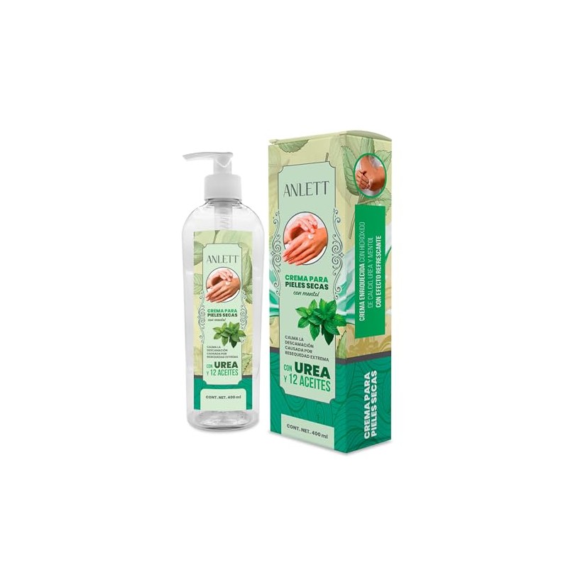 Anlett Crema para Pieles Secas con Mentol, Urea y 12