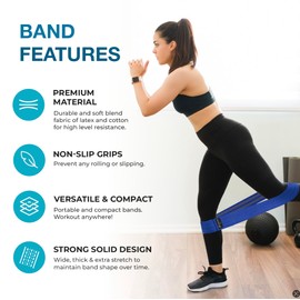 Beenax Fabric Resistance Bands (Set of 3), Long/Short Exercise Bands for Women Men, Loop Bands, 3 Resistance Levels for Workout, Fitness, Stretching, Pull Up, Leg, Glutes, Squat and Strength Training