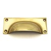 Solid Brass Rectangular Drawer Pull/Cupboard Door Handle (10cm)